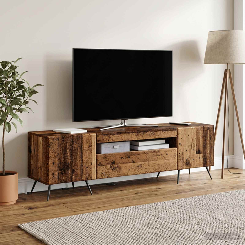 Cabinet TV cu LED Lemn vechi Lemn prelucrat