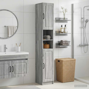 Cabinet de Baie cu Raft Deschis UTRECHT Sonoma gri