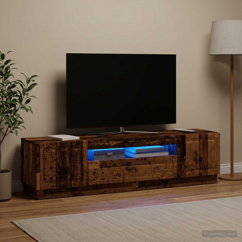 Cabinet TV cu LED Lemn vechi Lemn prelucrat