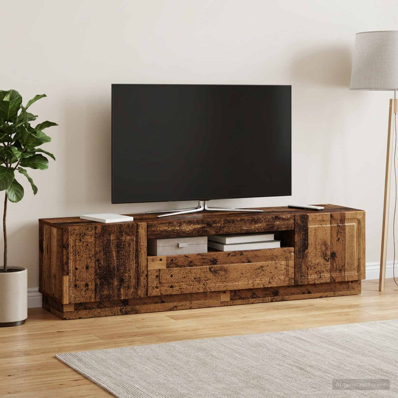 Cabinet TV cu LED Lemn vechi Lemn prelucrat