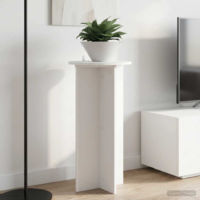 Suport pentru plante 2 buc. Alb Ø40 x 80 cm Lemn prelucrat