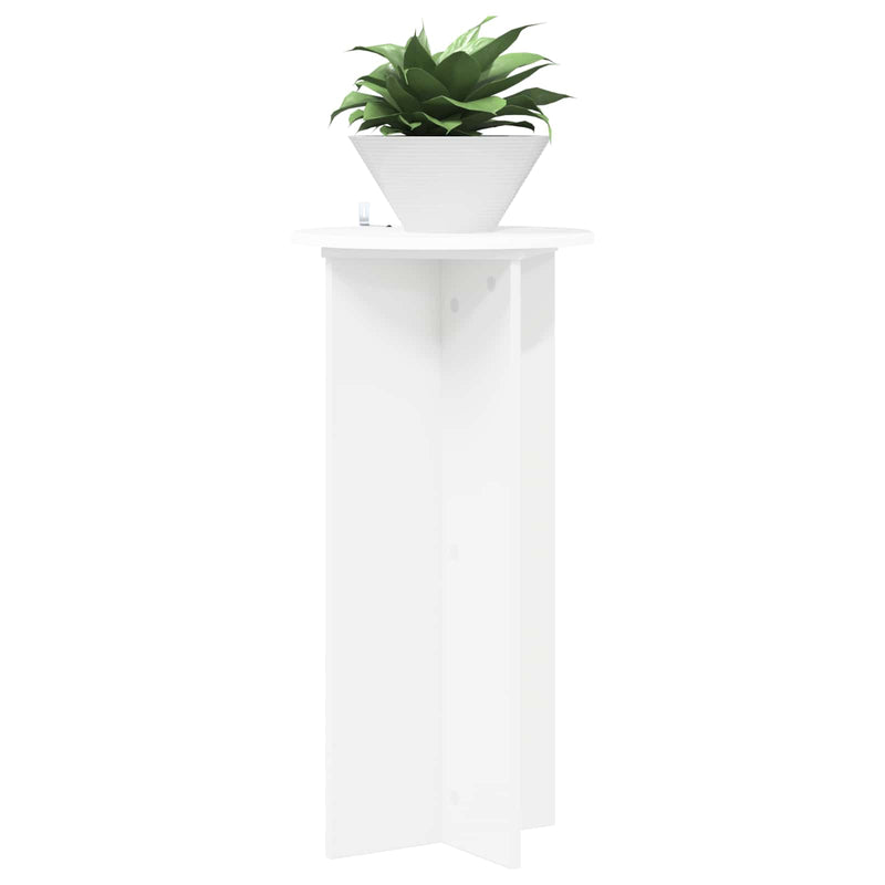 Suport pentru plante 2 buc. Alb Ø40 x 80 cm Lemn prelucrat