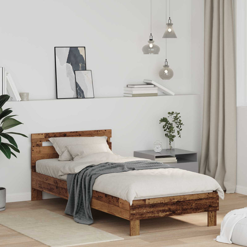 Cadru de pat Lemn vechi 98.5 x 200 cm Lemn prelucrat