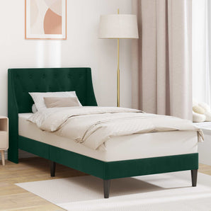 Cadru de pat cu headboard Verde închis 100 x 200 cm Catifea