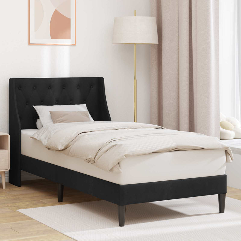 Cadru de pat cu headboard Negru 100 x 200 cm Catifea