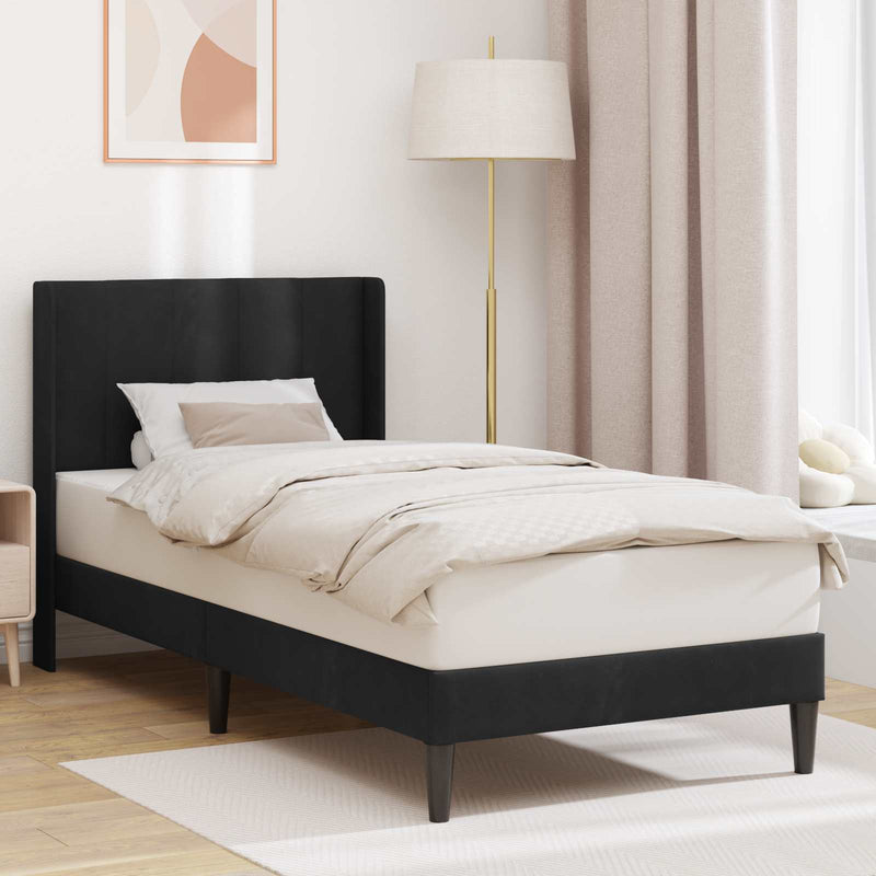 Cadru de pat cu headboard Negru 80 x 200 cm Catifea