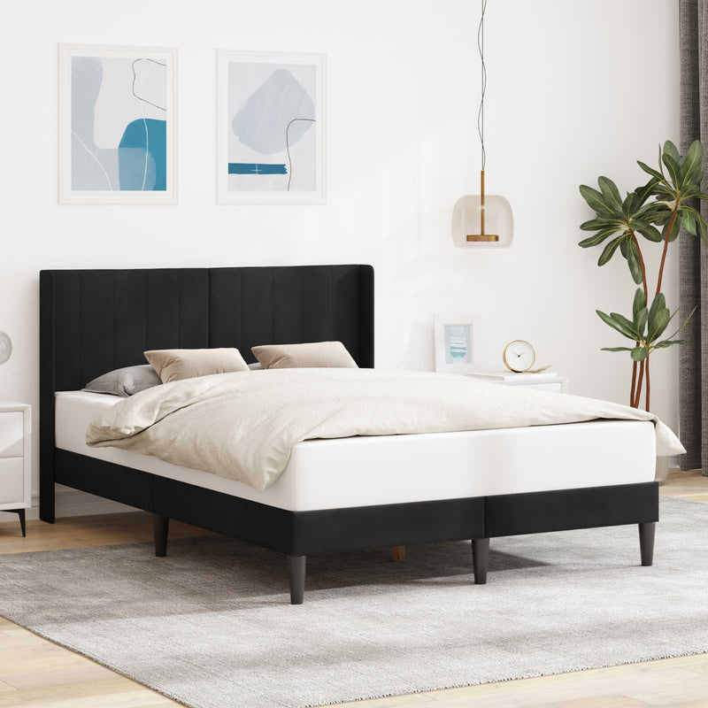 Cadru de pat cu headboard Negru 120 x 200 cm Catifea