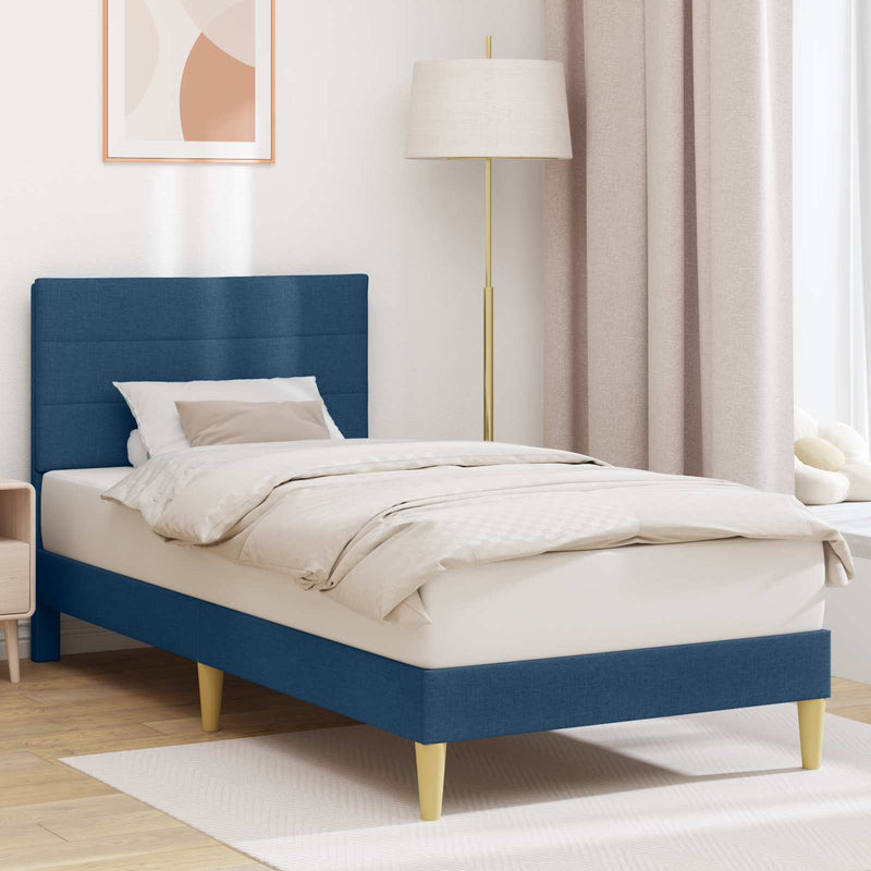 Cadru de pat cu headboard albastru 80 x 200 cm Țesătură