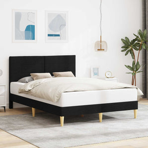Cadru de pat cu headboard Negru 160 x 200 cm Țesătură