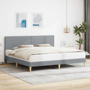 Cadru de pat cu headboard Gri deschis 200 x 200 cm Țesătură
