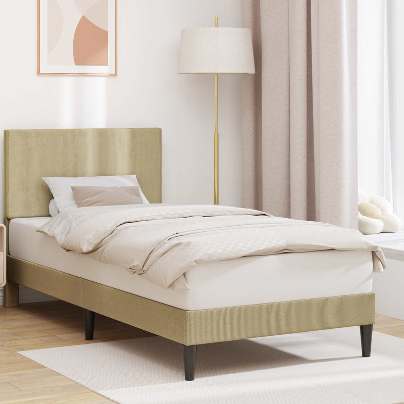 Cadru de pat cu headboard Verde deschis gri 90 x 190 cm