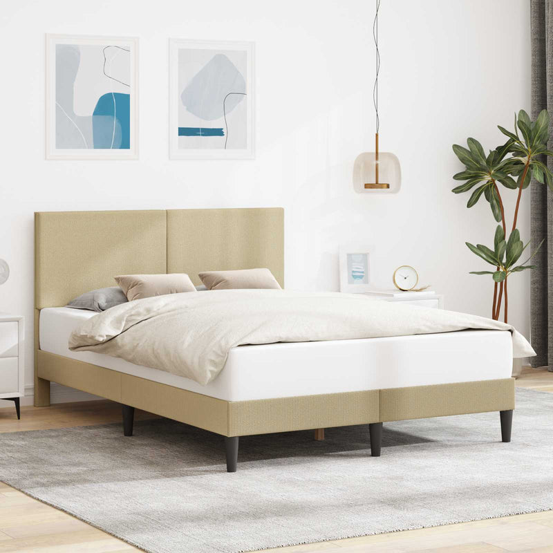 Cadru de pat cu headboard Verde deschis gri 140 x 190 cm