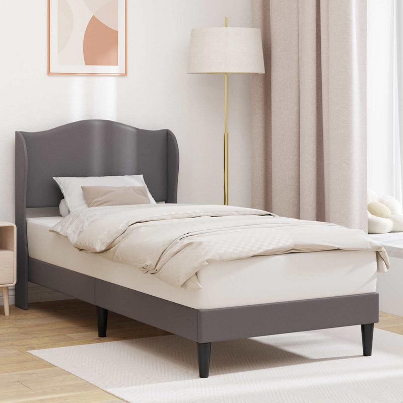 Cadru de pat cu headboard Gri 100 x 200 cm Piele artificială