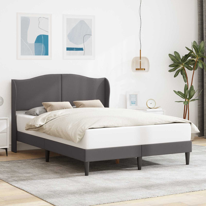 Cadru de pat cu headboard Gri 140 x 190 cm Piele artificială