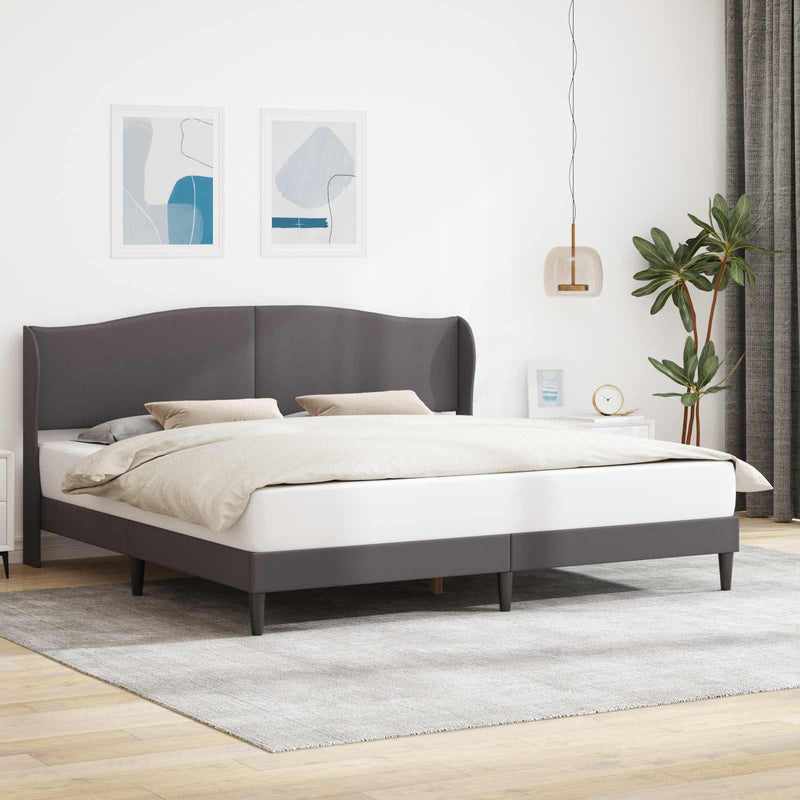 Cadru de pat cu headboard Gri 180 x 200 cm Piele artificială