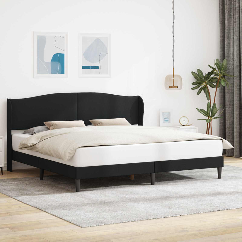 Cadru de pat cu headboard Negru 180 x 200 cm Piele artificială