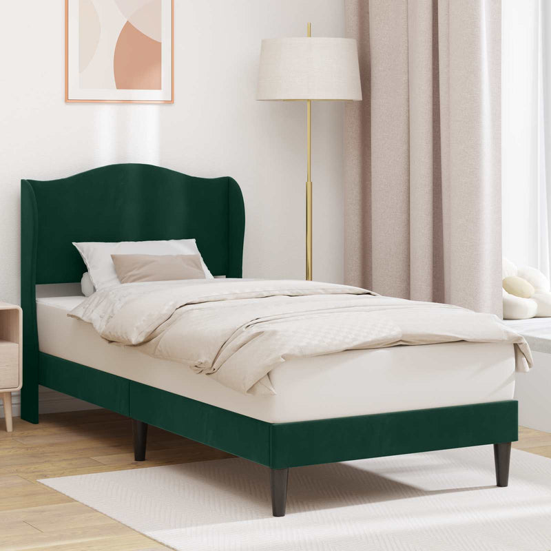 Cadru de pat cu headboard Verde închis 80 x 200 cm Catifea