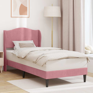 Cadru de pat cu headboard Roz 100 x 200 cm Catifea