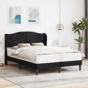 Cadru de pat cu headboard Negru 140 x 200 cm Catifea