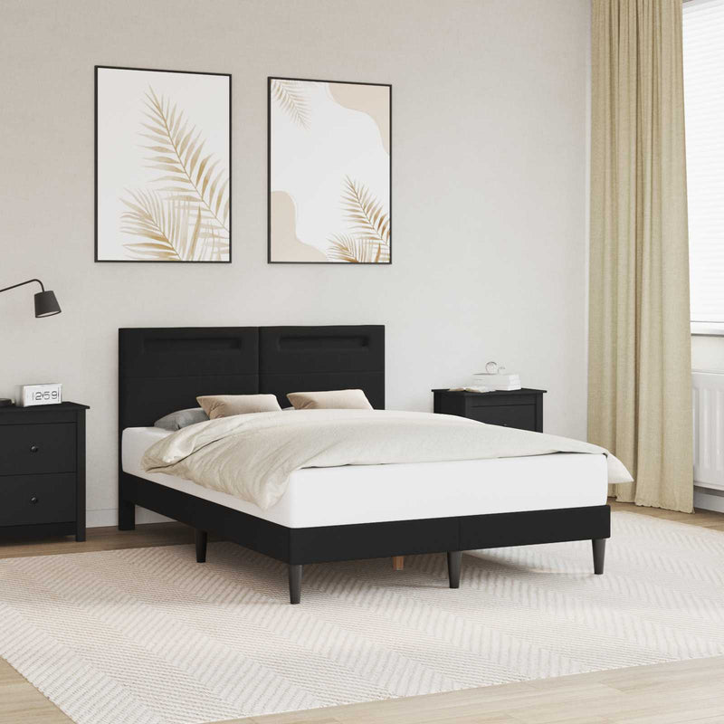 Cadru de pat cu benzi LED Negru 120 x 200 cm Piele artificială