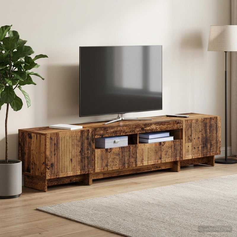 Dulap TV LED cu 5 piese Lemn vechi Lemn prelucrat