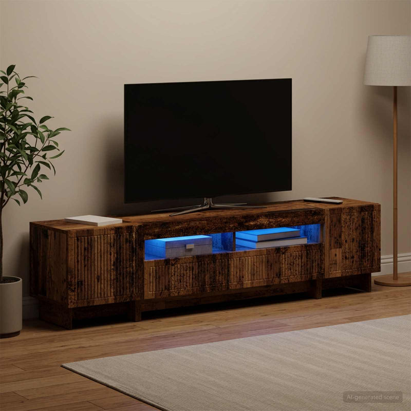 Dulap TV LED cu 5 piese Lemn vechi Lemn prelucrat