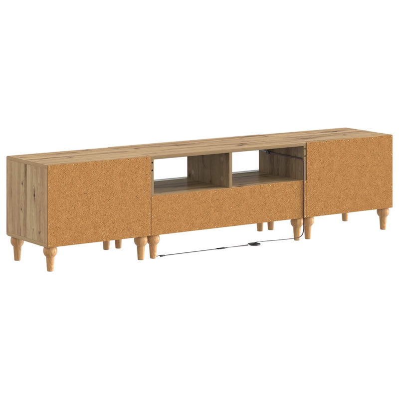Set de 3 piese pentru TV cu LED Stejar Artizanal Lemn prelucrat