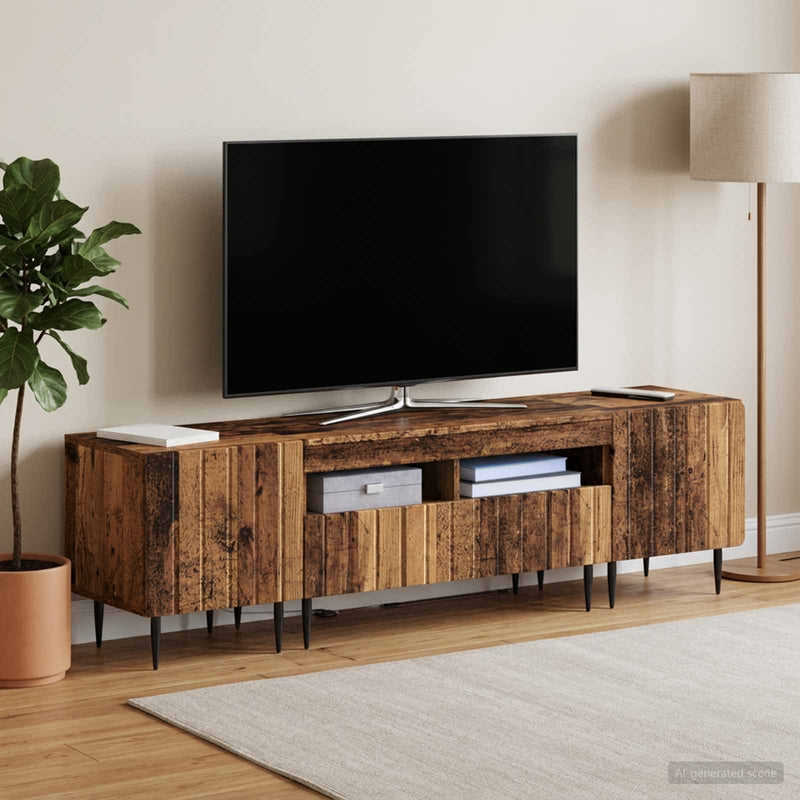 Set de 3 piese pentru TV cu LED ZWOLLE Lemn vechi