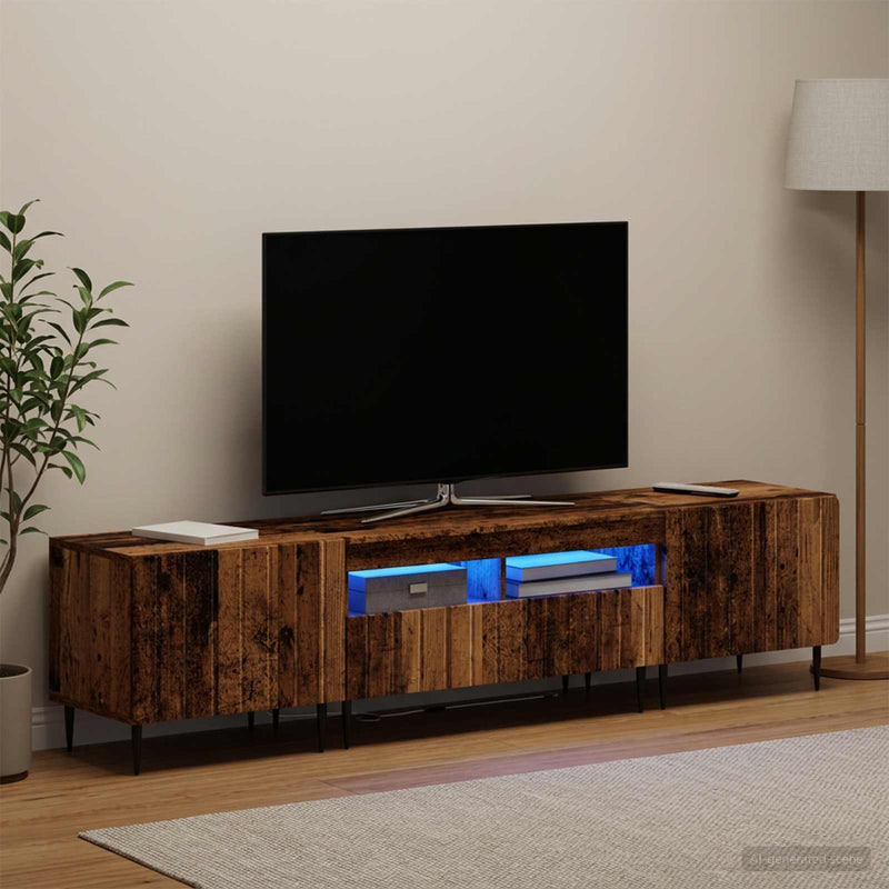 Set de 3 piese pentru TV cu LED ZWOLLE Lemn vechi