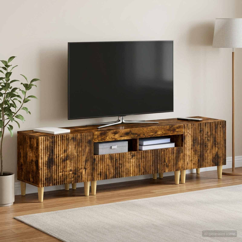 Set de 3 piese pentru TV cu LED ARNHEM 3 buc. Stejar fumuriu