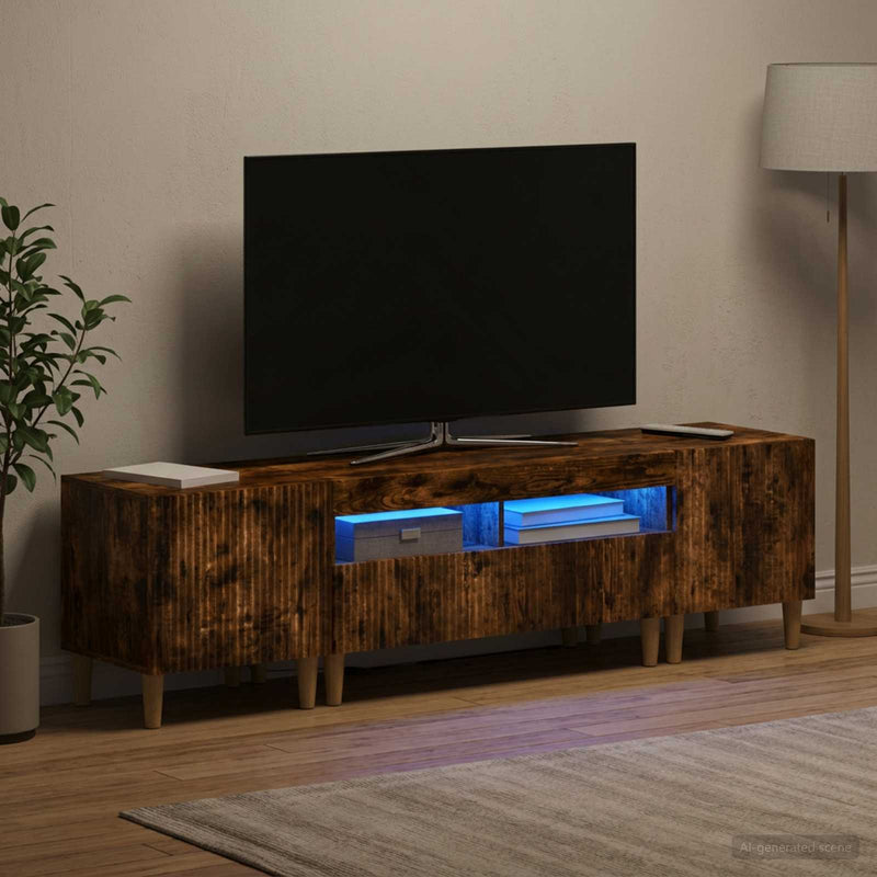 Set de 3 piese pentru TV cu LED ARNHEM 3 buc. Stejar fumuriu