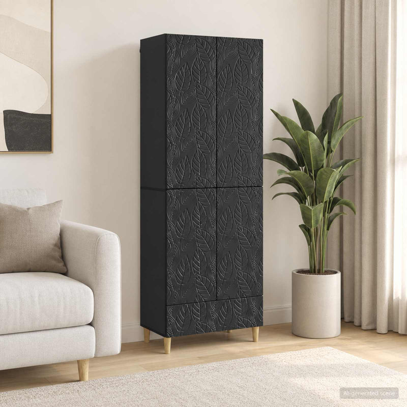 Set de Dulapuri 2 buc. Negru Lemn prelucrat