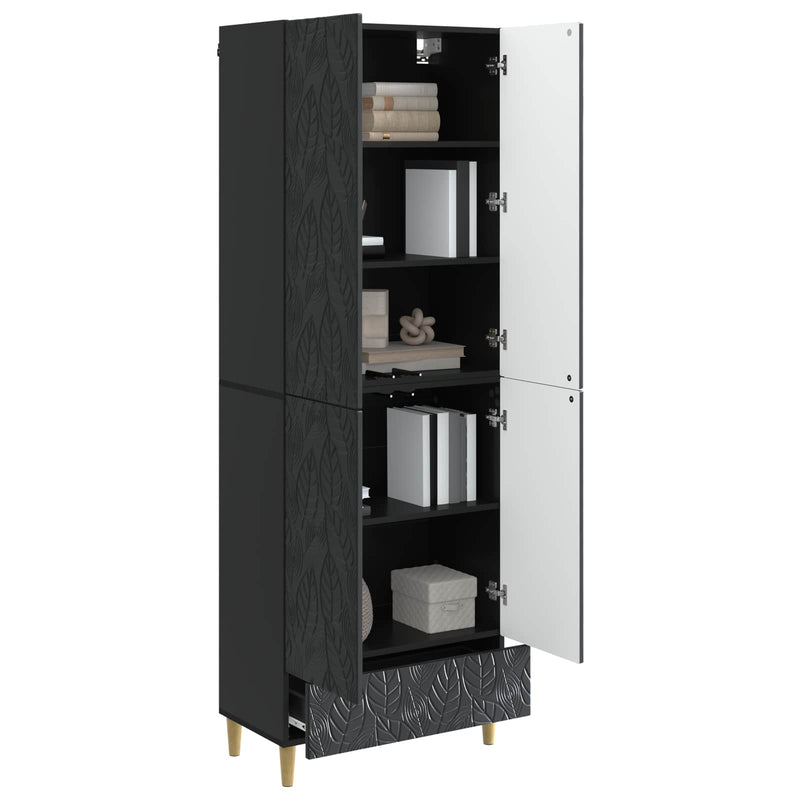Set de Dulapuri 2 buc. Negru Lemn prelucrat