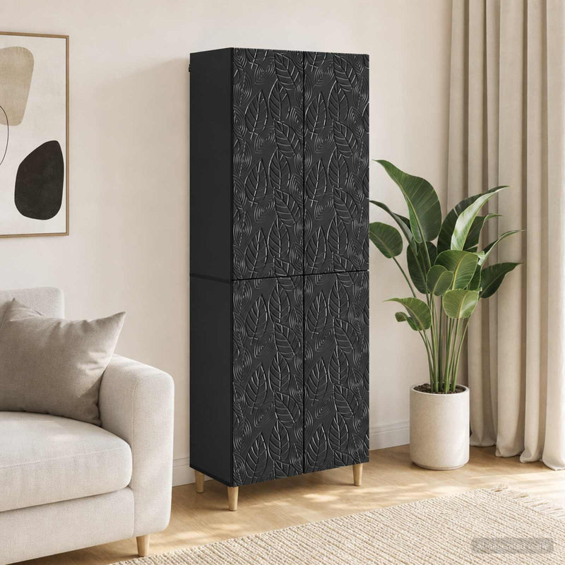 Set de Dulapuri 2 buc. Negru Lemn prelucrat