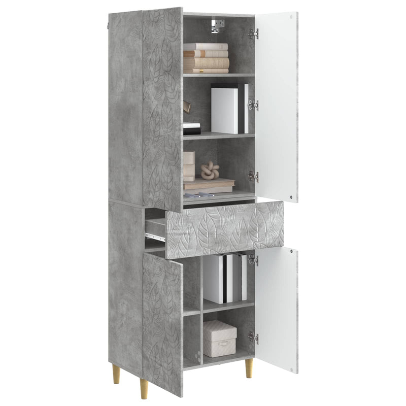 Set de Dulapuri 2 buc. Gri Beton Lemn prelucrat
