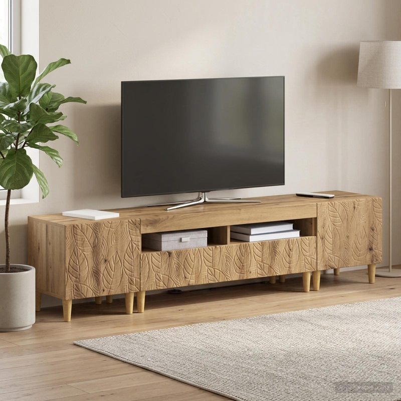 Set de 3 piese pentru TV cu LED DELFT Stejar Artizanal