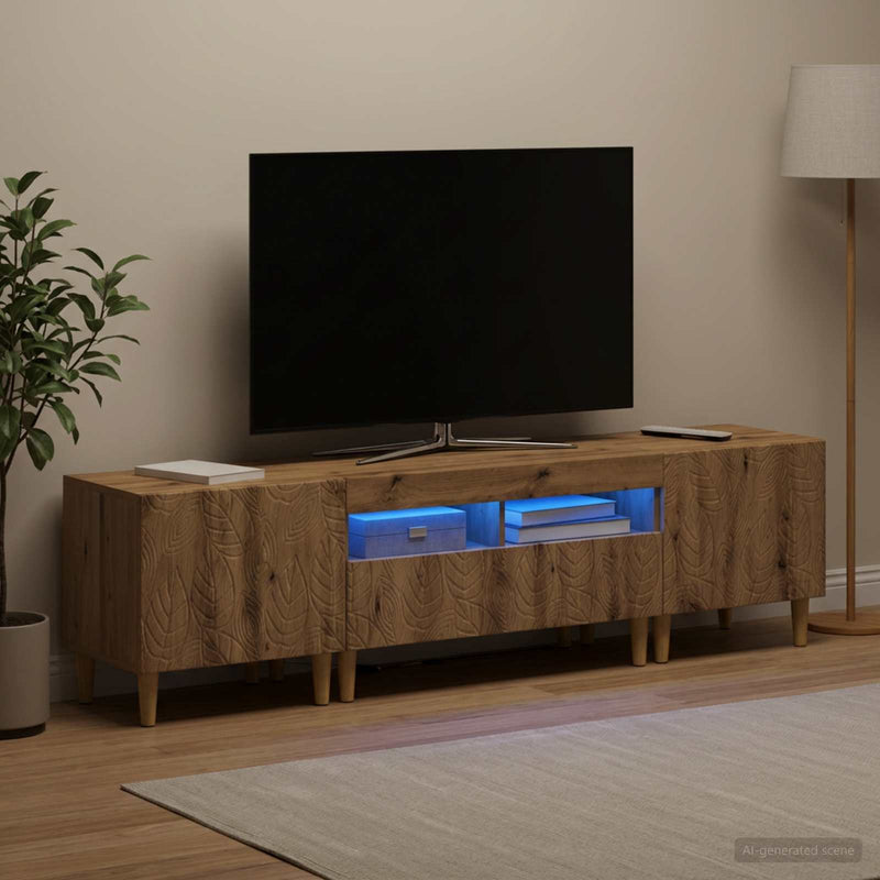 Set de 3 piese pentru TV cu LED DELFT Stejar Artizanal