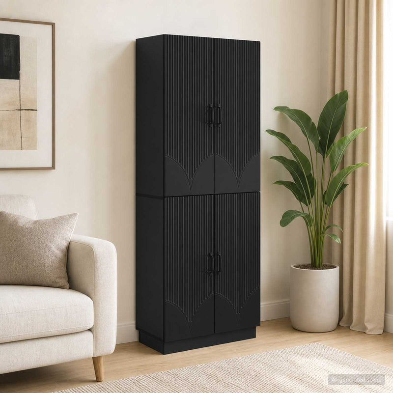 Set de Dulapuri 2 buc. Negru Lemn prelucrat
