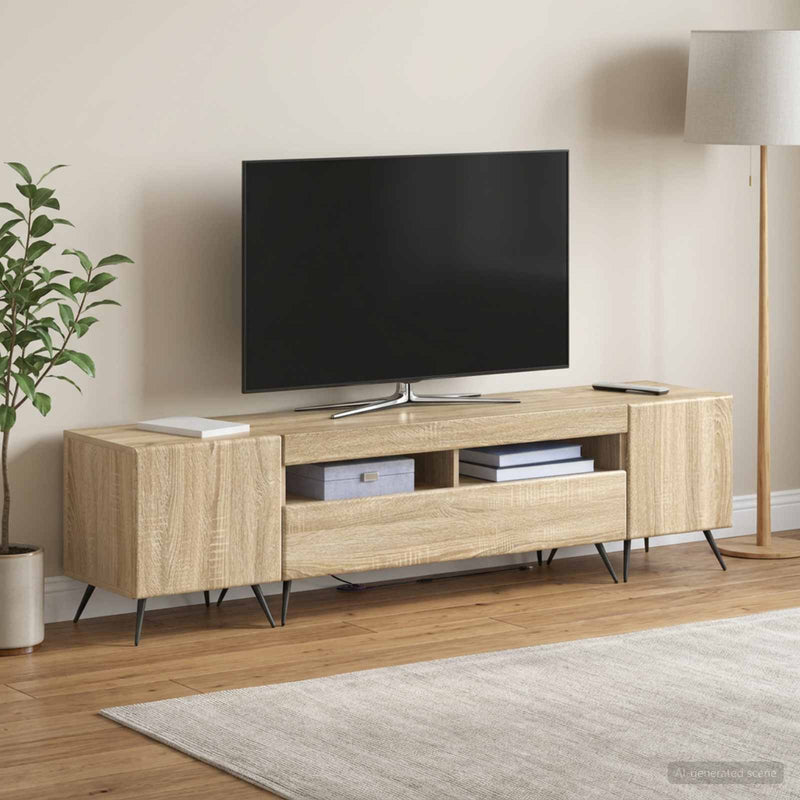 Cabinet TV cu LED BREDA 3 buc. Stejar Sonoma Lemn prelucrat
