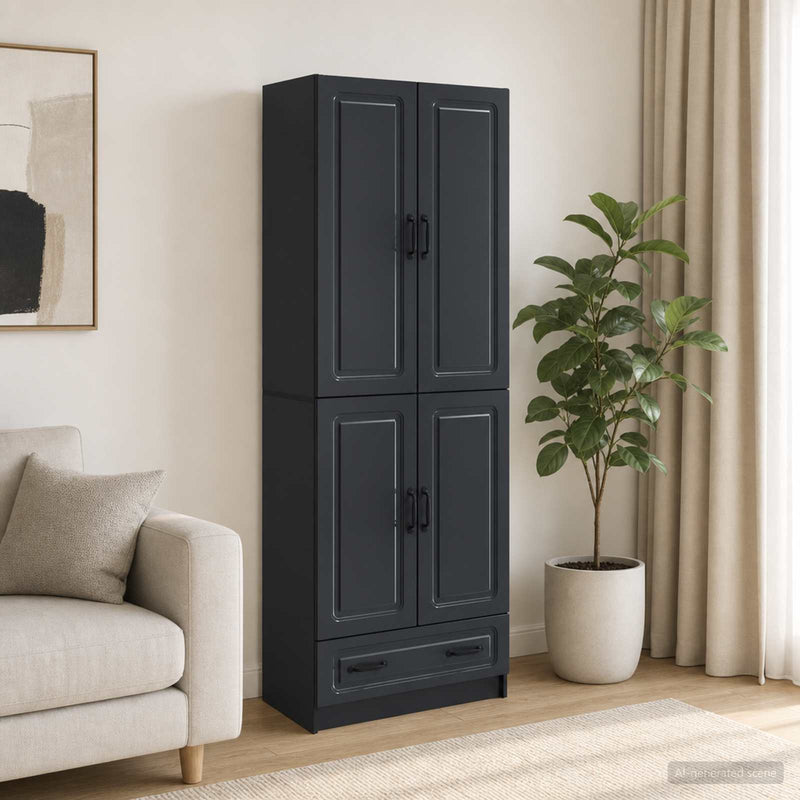 Set de Dulapuri 2 buc. Negru Lemn prelucrat