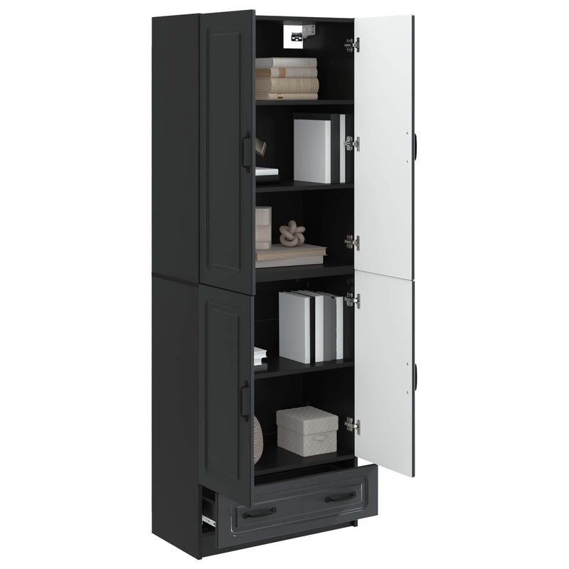 Set de Dulapuri 2 buc. Negru Lemn prelucrat