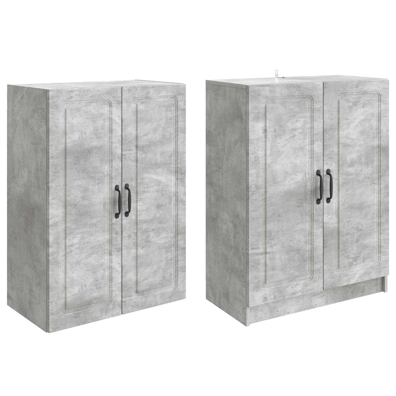 Set de Dulapuri 2 buc. Gri Beton Lemn prelucrat