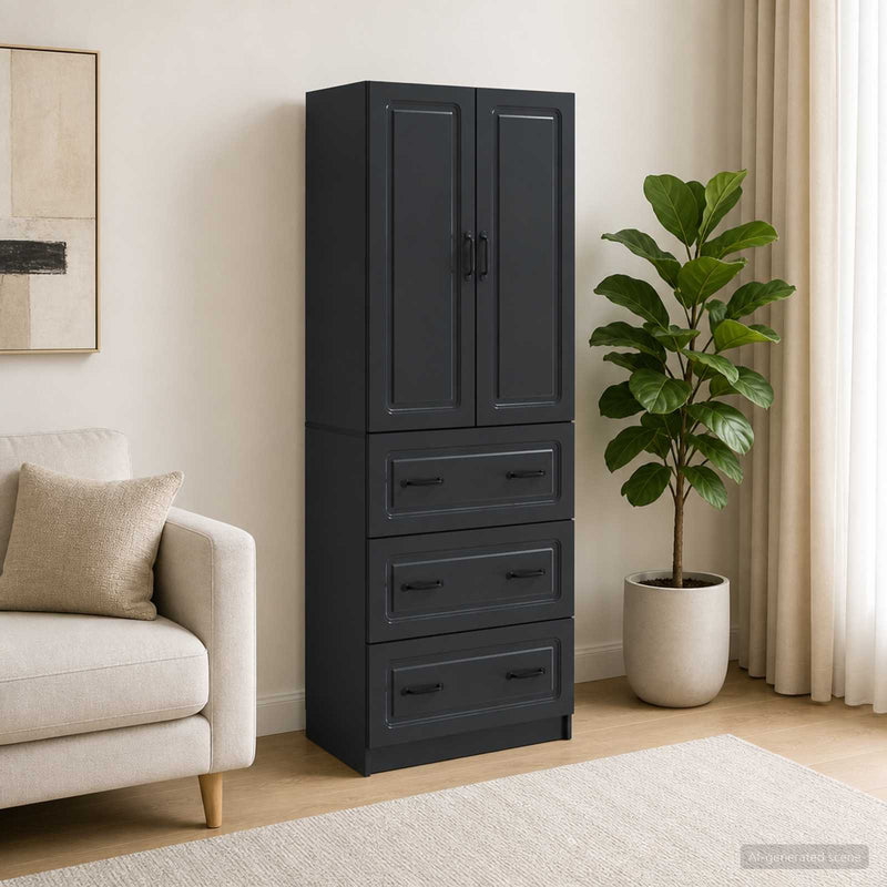 Set de Dulapuri 2 buc. 66 x 34,5 x 87 cm Lemn prelucrat Negru