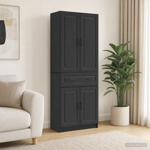Set de Dulapuri 2 buc. Negru Lemn prelucrat