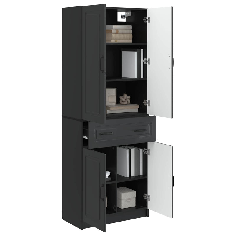Set de Dulapuri 2 buc. Negru Lemn prelucrat