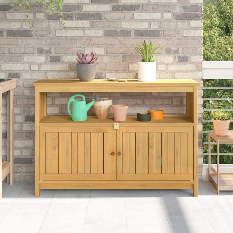 Masă de consolă pentru grădină Acacia deschis 110 x 35 x 75 cm