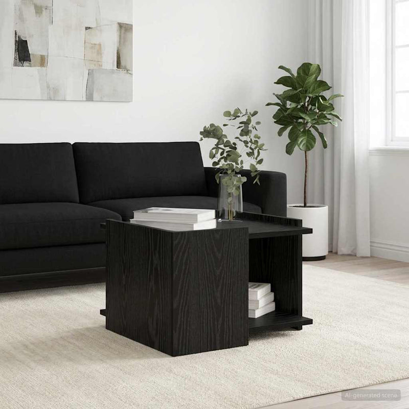 Masă de cafea Stejar Negru 50,5 x 50 x 33 cm Lemn prelucrat