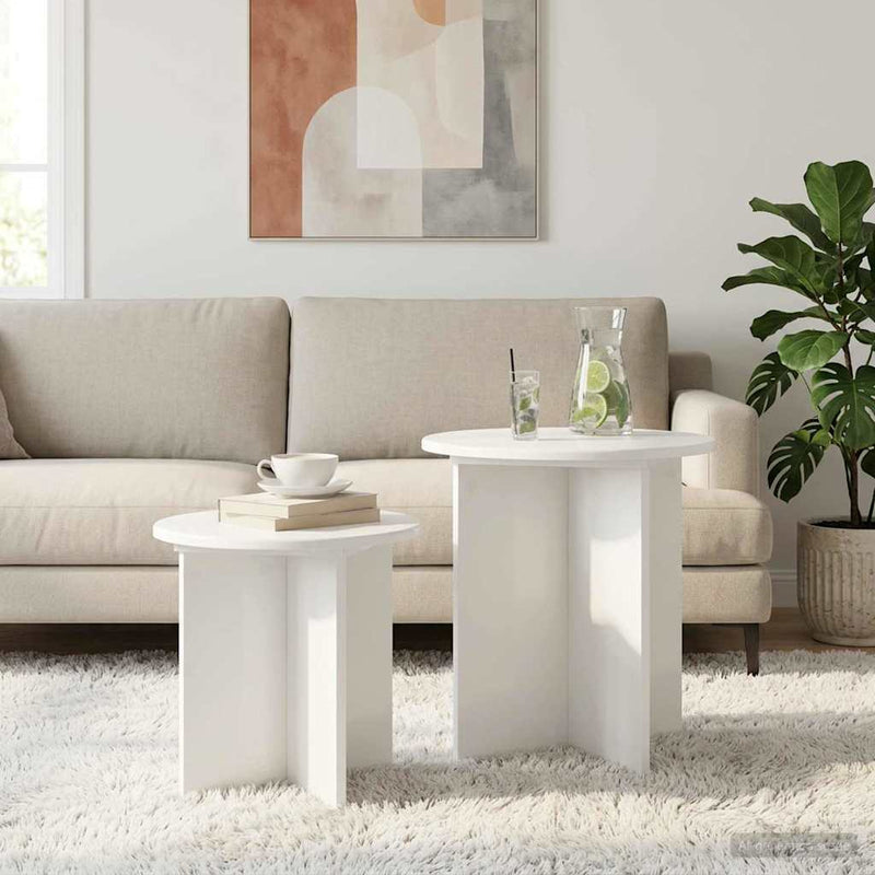 Set măsuțe laterale 2 buc. Ø 45 x 45 cm Lemn prelucrat