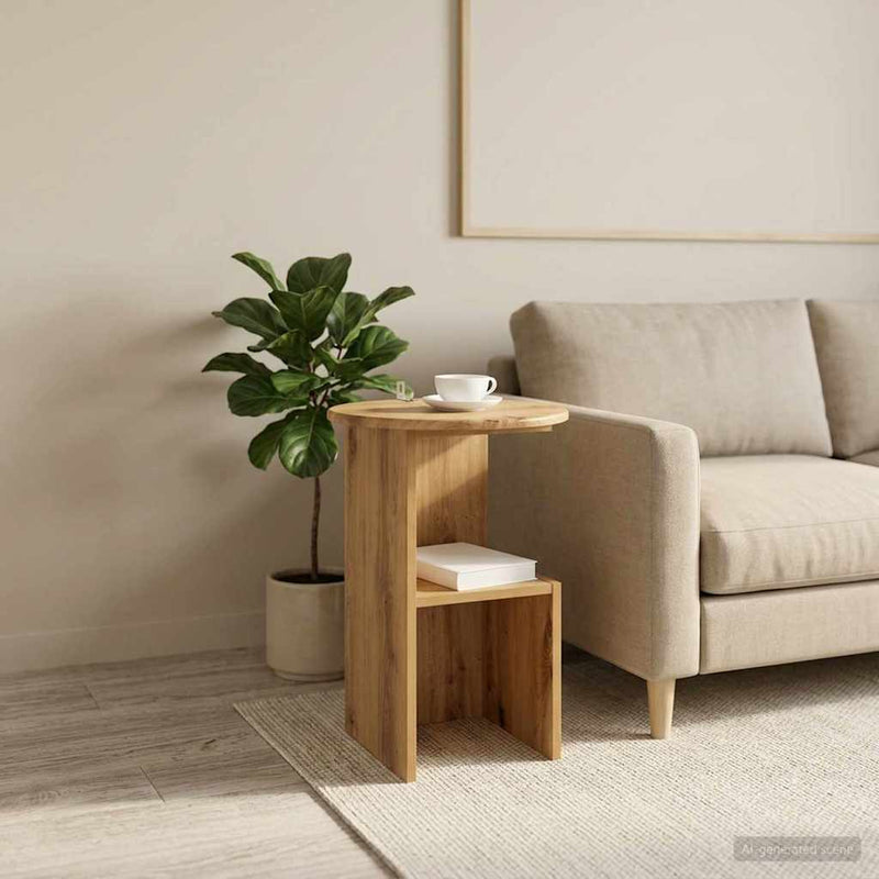 Masă laterală Stejar Artizanal Ø 39,5 x 55 cm Lemn prelucrat