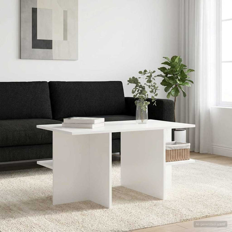 Masă de cafea Alb 87 x 50 x 45 cm Lemn prelucrat